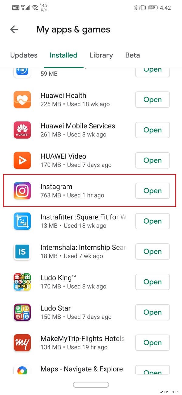 Sửa lỗi Instagram không thể làm mới nguồn cấp dữ liệu trên Android