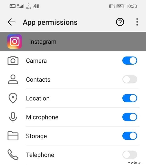 Sửa lỗi không thể truy cập máy ảnh trong Instagram trên Android