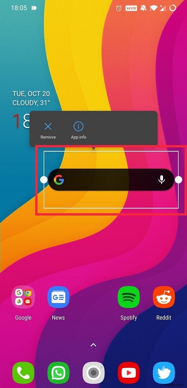 Cách lấy lại thanh tìm kiếm của Google trên Màn hình chính Android