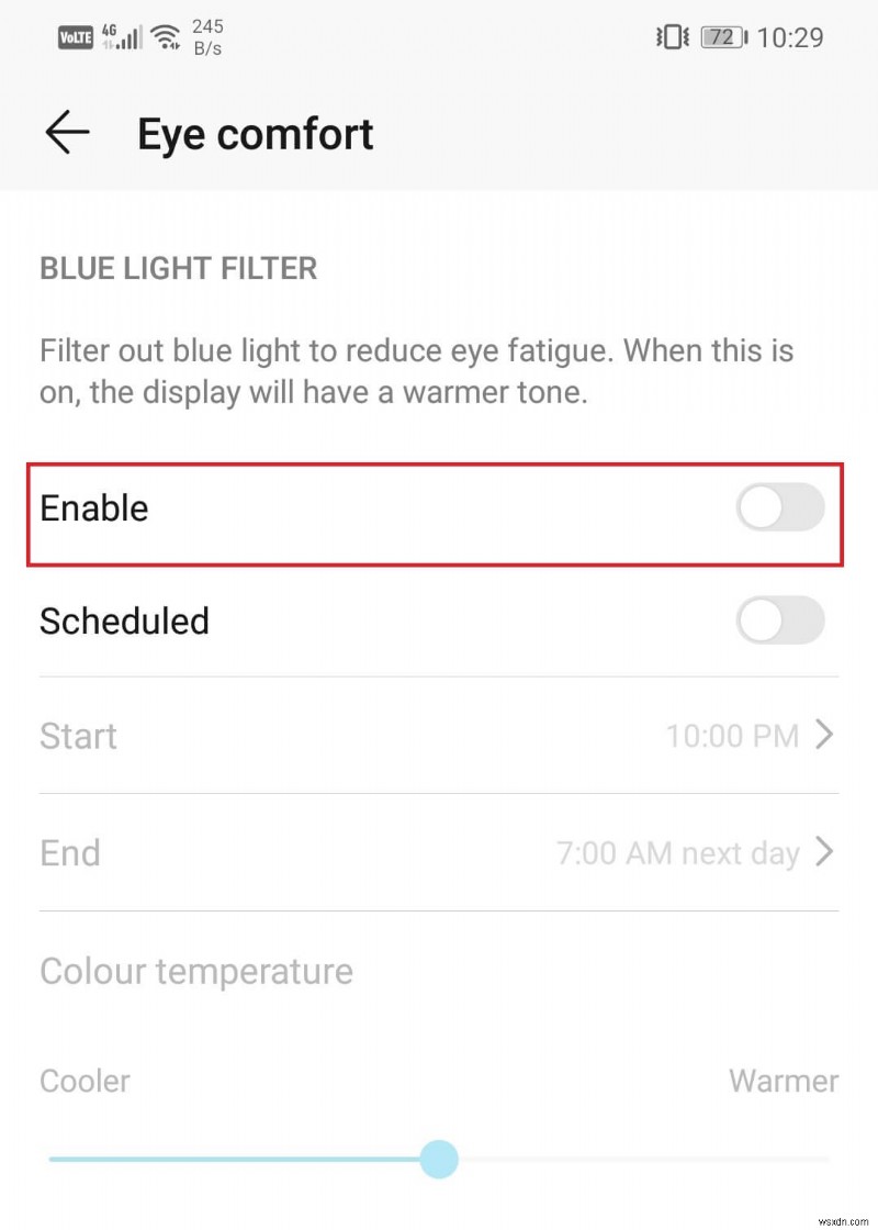 Cách kích hoạt Bộ lọc ánh sáng xanh trên Android 