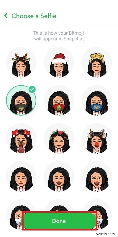 Cách thay đổi ảnh tự chụp Bitmoji trên Snapchat