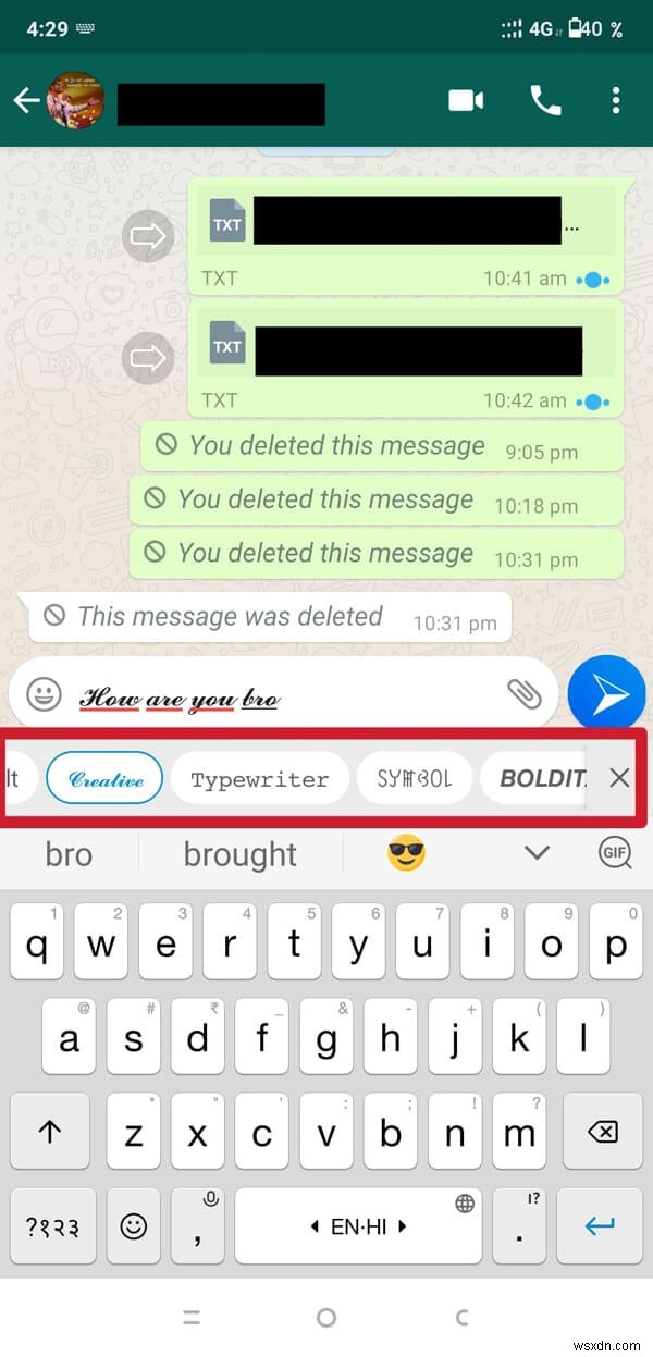 Cách thay đổi kiểu phông chữ trong WhatsApp