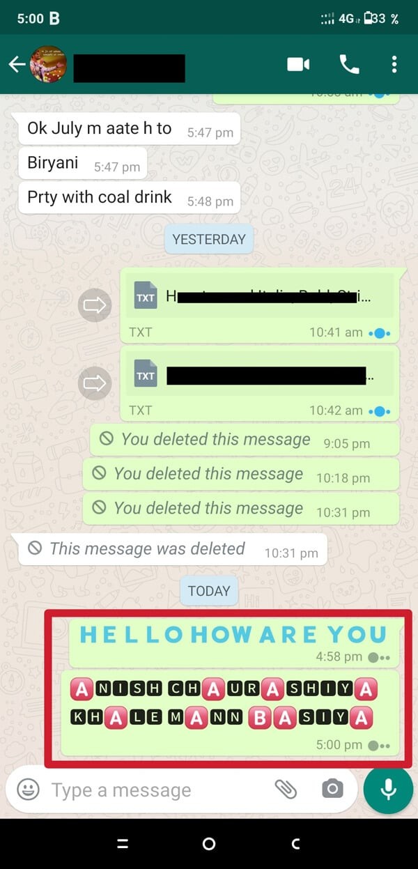 Cách thay đổi kiểu phông chữ trong WhatsApp