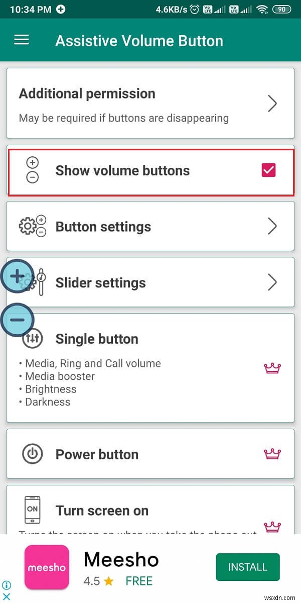 Cách tải nút âm lượng trên màn hình trên Android