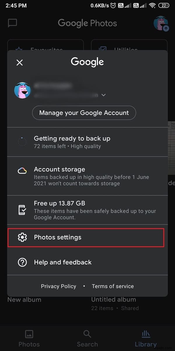 Cách xóa tài khoản khỏi Google Photos