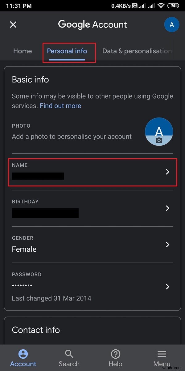 Thay đổi tên, số điện thoại và thông tin khác của bạn trong tài khoản Google