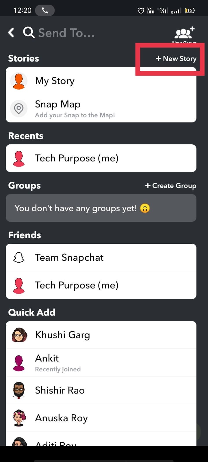 Cách tạo câu chuyện riêng tư trên Snapchat cho những người bạn thân