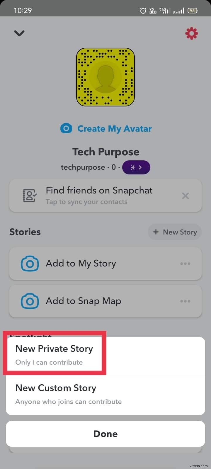 Cách tạo câu chuyện riêng tư trên Snapchat cho những người bạn thân