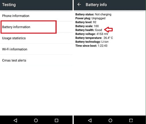Cách kiểm tra tình trạng pin trên Android