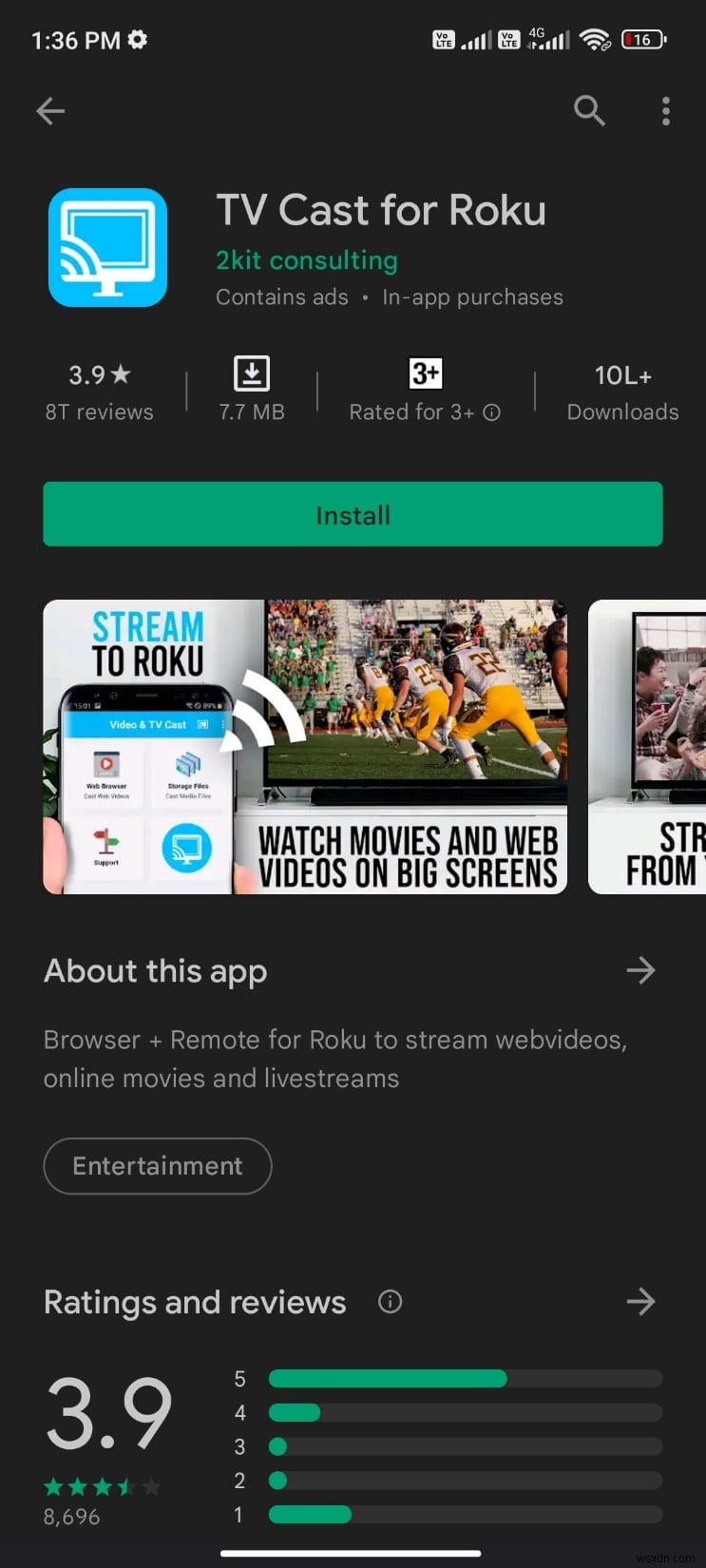 10 ứng dụng phản chiếu màn hình tốt nhất cho Android to Roku