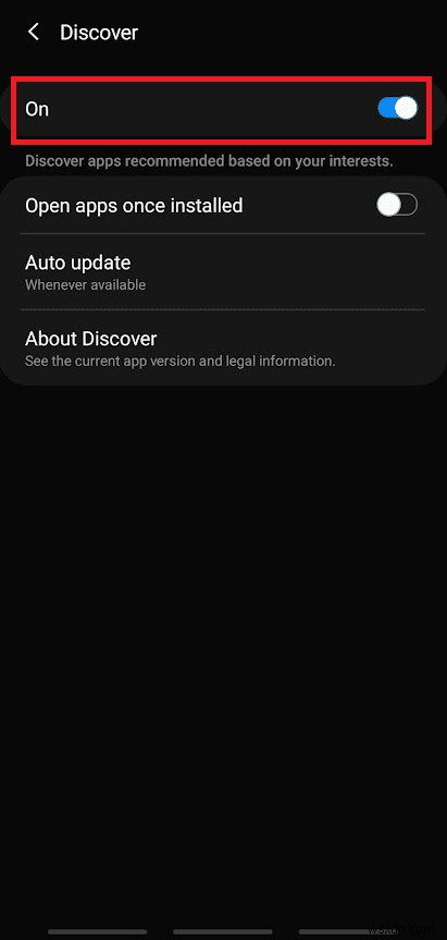 Cách tắt tùy chọn Samsung Discover từ màn hình ứng dụng