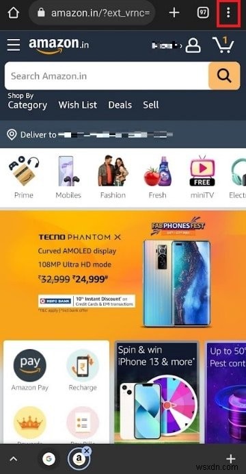 Cách lưu trữ đơn đặt hàng trên Amazon App