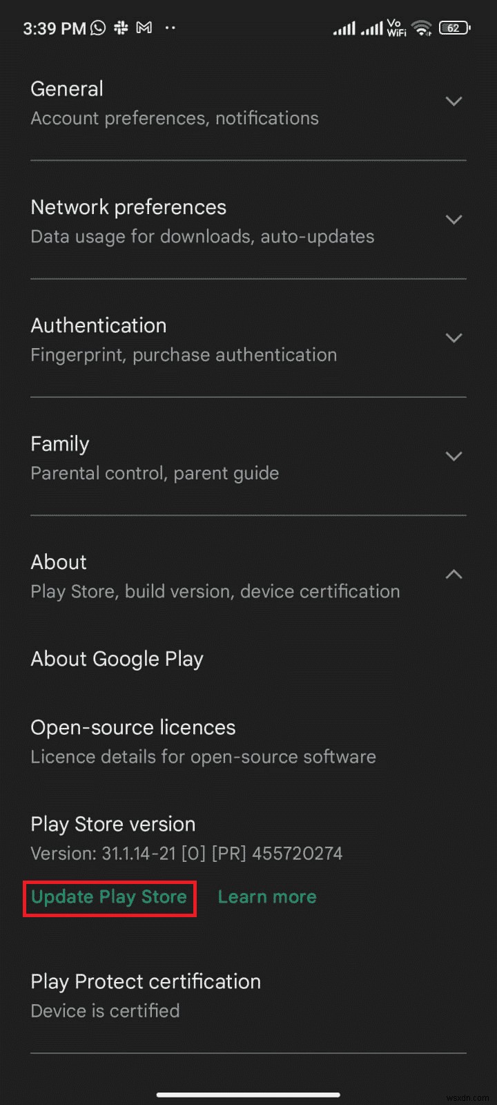 Sửa mã lỗi 495 của Google Play trên Android 