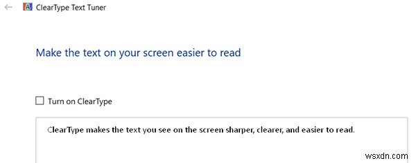 Cách bật hoặc tắt ClearType trong Windows 10