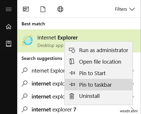 Cách định vị và khởi chạy Internet Explorer 11 trên Windows 10