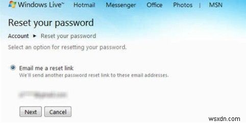 Cách đặt lại Quên mật khẩu Windows Live ID