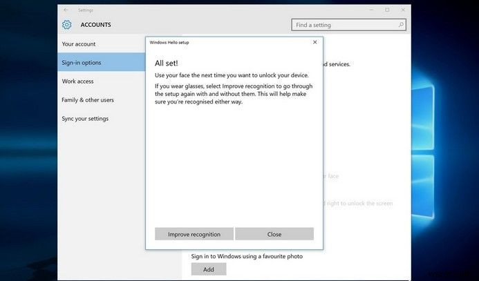 Cách đặt tính năng nhận dạng khuôn mặt Hello trong Windows 10
