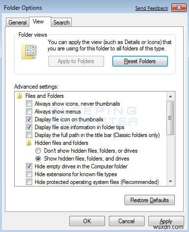 Giải pháp hiển thị tệp và thư mục ẩn trong Windows 10 / 8.1 / 8/7
