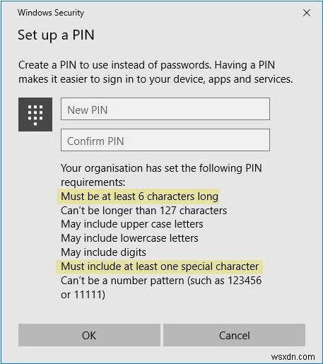 Cách bật Chính sách nhóm phức hợp mã PIN và tạo mã PIN Windows 10 phức tạp