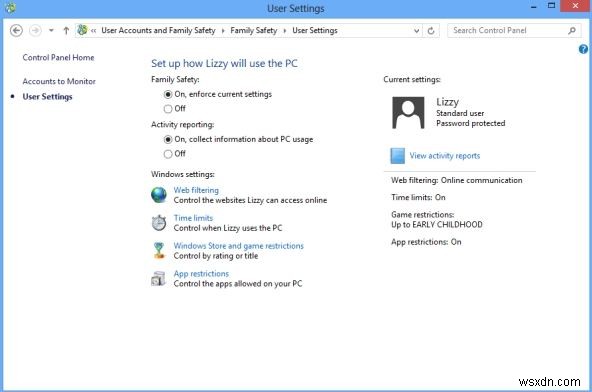Cách bật kiểm soát của phụ huynh trong Windows 8