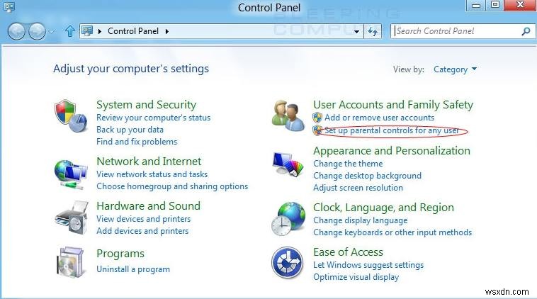 Cách bật kiểm soát của phụ huynh trong Windows 8