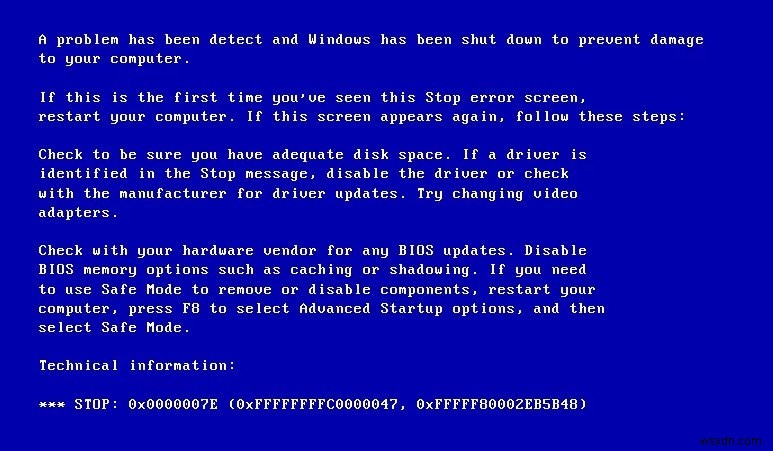 Cách sửa mã lỗi dừng 0x0000007E trên Windows 7