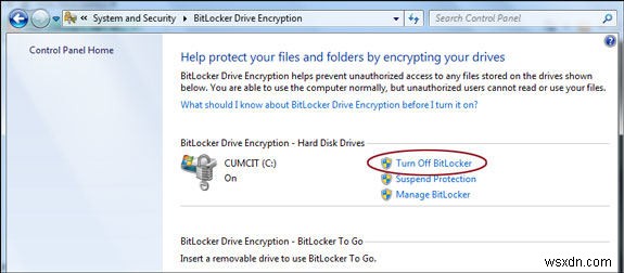 Cách xóa mã hóa ổ BitLocker trên Windows 7