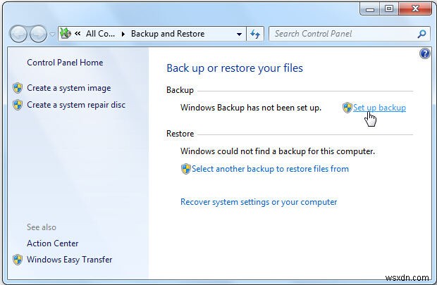 Cách thiết lập và sử dụng tính năng sao lưu và khôi phục trong Windows 7