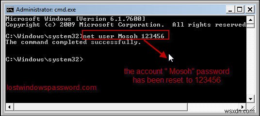 Cách đặt lại mật khẩu Windows 7 từ Command Prompt