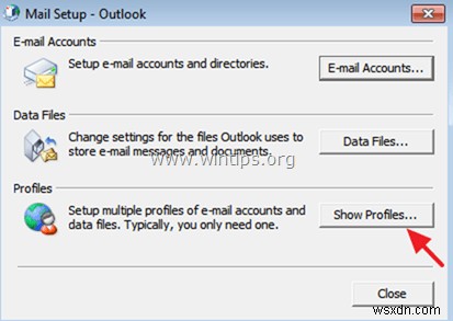 Cách tạo cấu hình Outlook mới và nhập dữ liệu Outlook (* .PST)