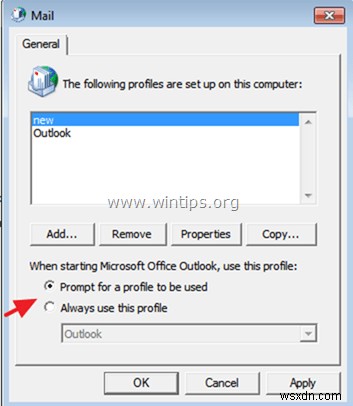 Cách tạo cấu hình Outlook mới và nhập dữ liệu Outlook (* .PST)