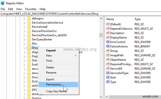 Đã giải quyết:Dịch vụ DHCP không thể bắt đầu Quyền truy cập bị từ chối. (Windows 10/8/7)