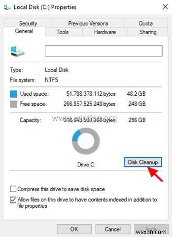 Cách giải phóng dung lượng đĩa bằng Disk Cleanup.