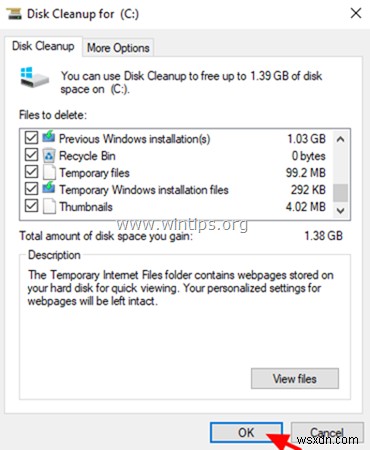 Cách giải phóng dung lượng đĩa bằng Disk Cleanup.