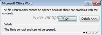 Khắc phục:Tệp Word bị hỏng và không thể mở được (Khôi phục tệp Word bị hỏng) 