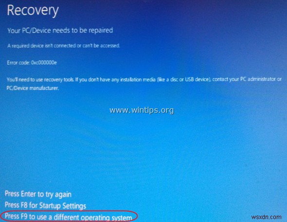 Khắc phục:Không thể khởi động từ ổ gương phụ trong Windows 10 (Đã giải quyết)