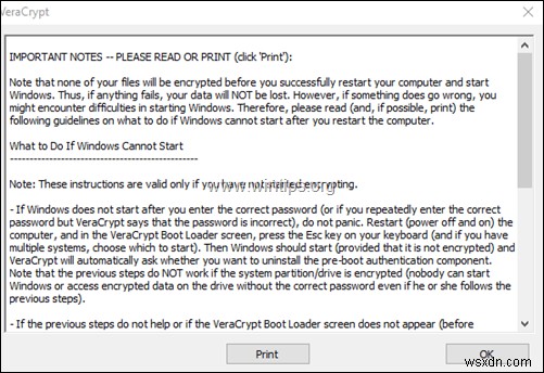 Cách mã hóa Ổ C:với VeraCrypt trong Windows (Tất cả các phiên bản).