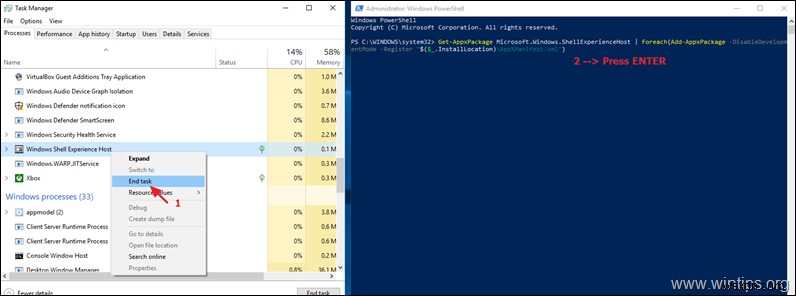 Khắc phục:Triển khai máy chủ Windows Shell Experience không thành công với HRESULT 0x80073D02 (Solved)