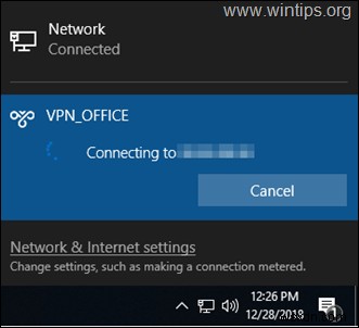 Khắc phục:Windows 10 VPN không kết nối từ khay hệ thống nhưng nó kết nối từ cài đặt mạng.