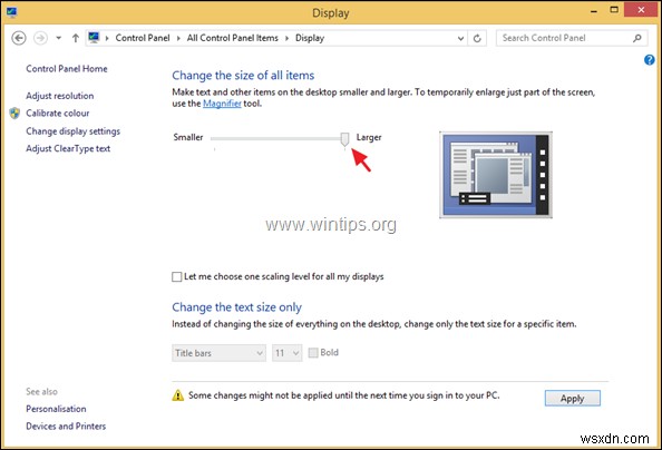 Khắc phục:Phông chữ rất nhỏ ở màn hình DPI 4Κ cao trong Windows 10.