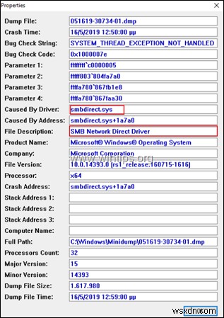 Khắc phục sự cố BSOD 0x1000007e:HỆ THỐNG NGOẠI LỆ KHÔNG ĐƯỢC XỬ LÝ gây ra bởi SMBDIRECT.SYS trên HP Proliant ML350 Gen 10 Server 2016 (Đã giải quyết) 