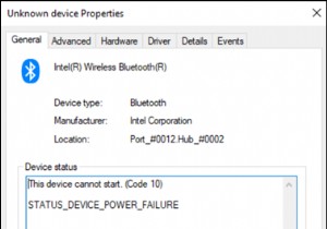 Khắc phục:Intel Wireless Bluetooth không thể khởi động Mã 10 - TÌNH TRẠNG NGUỒN ĐIỆN THIẾT BỊ.
