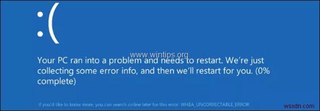 KHẮC PHỤC:LỖI KHÔNG THỂ SỬA ĐƯỢC TẠI SAO (0x00000124) trong Windows 10.