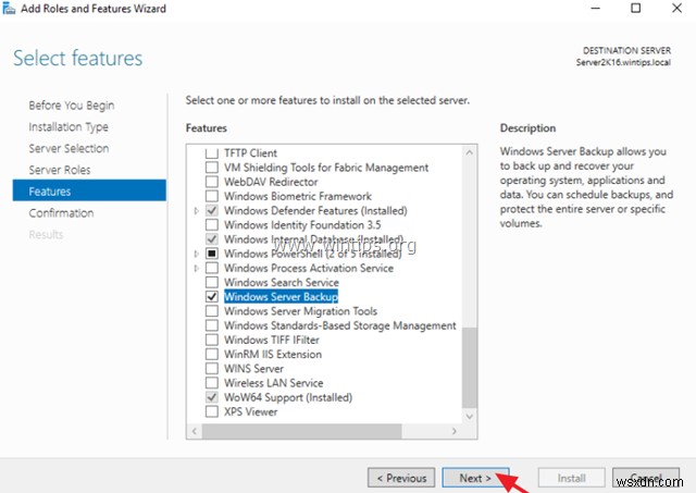 Cách sao lưu Active Directory Server 2016/2012 bằng Windows Server Backup.