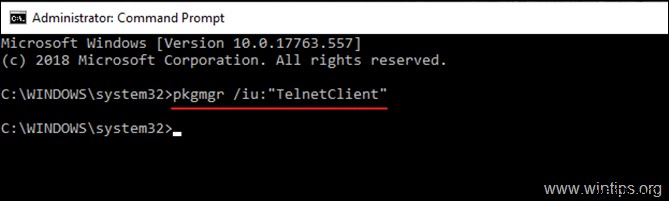 Cách bật Telnet Client trong Windows 10.