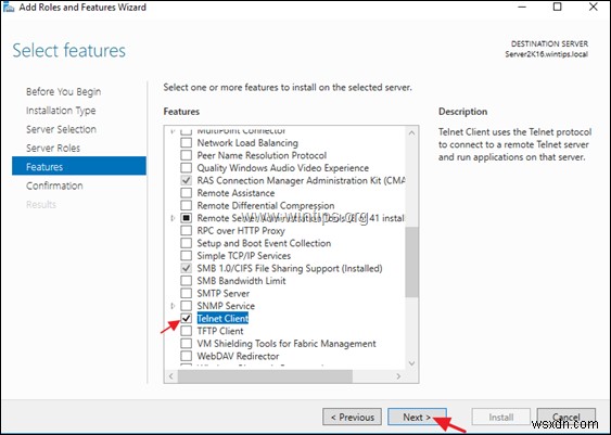 Cách kích hoạt Telnet Client trong Server 2012/2016/2019. 