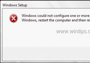 Khắc phục:Windows không thể định cấu hình một hoặc nhiều thành phần hệ thống trong Bản cập nhật Windows 10 (Solved).