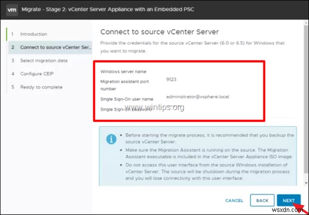 Cách di chuyển VMware vCenter Server trên Windows sang VCSA 6.7