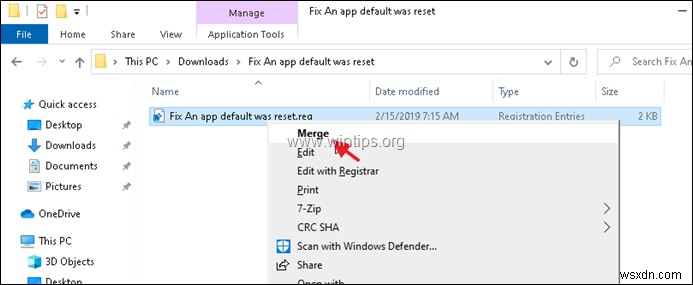 Khắc phục:Mặc định ứng dụng đã được đặt lại Lỗi thông báo trong Windows 10.