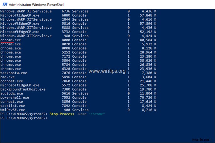 Cách dừng dịch vụ đang chạy hoặc chương trình từ Command Prompt hoặc PowerShell.